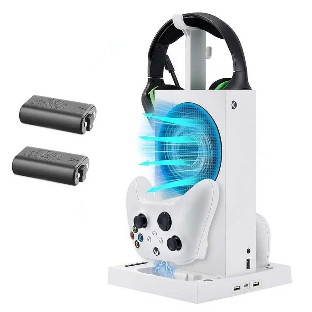 Lictin Cooling Fan Charging Station for Series S + Controller x2 battery Packs